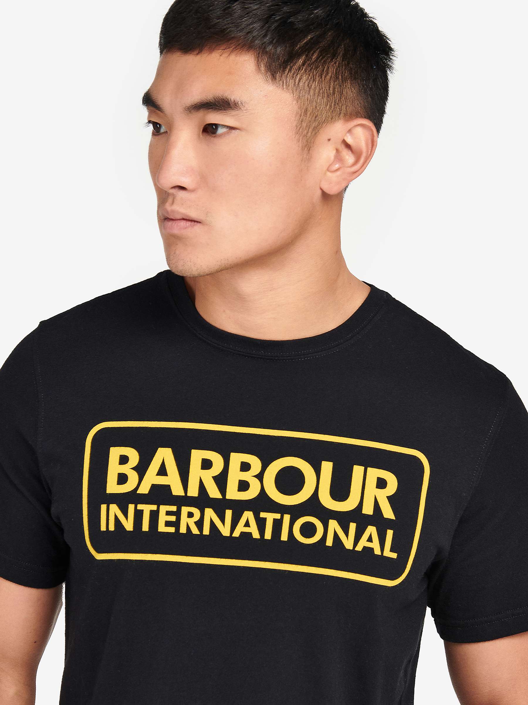 Buy Barbour International Cotton Crew Neck T-Shirt, Black Online at johnlewis.com
