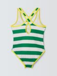 John Lewis ANYDAY Kids' Stripe Swimsuit, Green/Multi