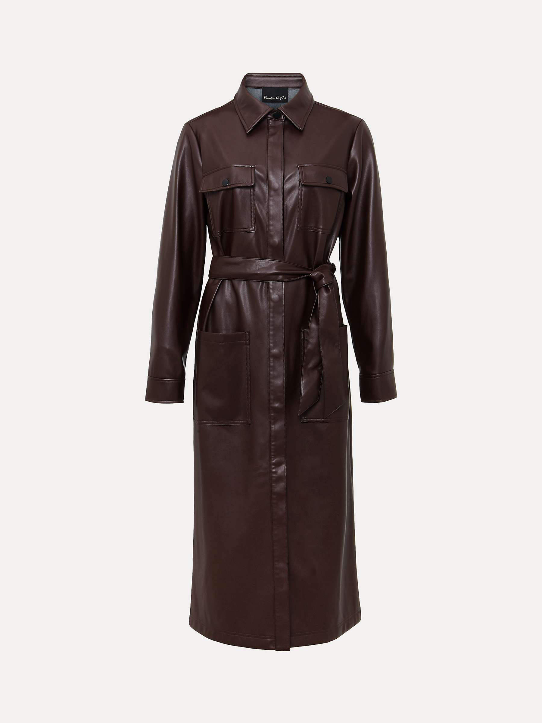 Buy Phase Eight Dila Faux Leather Midi Dress, Purple Online at johnlewis.com