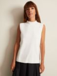 Phase Eight Miley High Neck Sleeveless Tank Top, Ivory