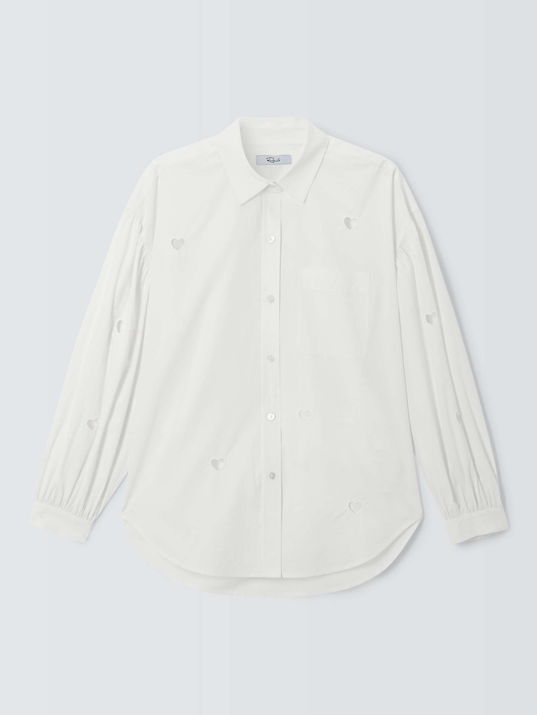 Buy Rails Janae Eyelet Heart Cotton Shirt, White Online at johnlewis.com