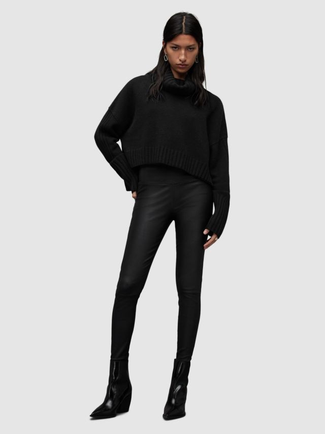 AllSaints Akira Recycled Cashmere Wool Blend Jumper, Black, XS