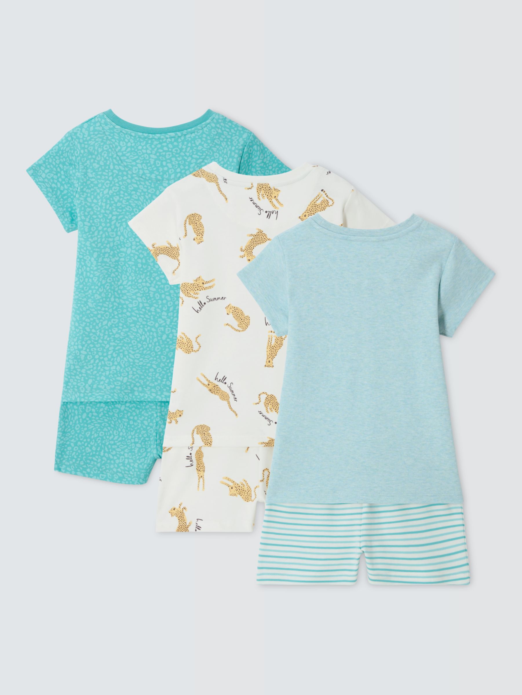 Buy John Lewis Kids' Hello Summer Pyjamas, Set of 3, Multi Online at johnlewis.com