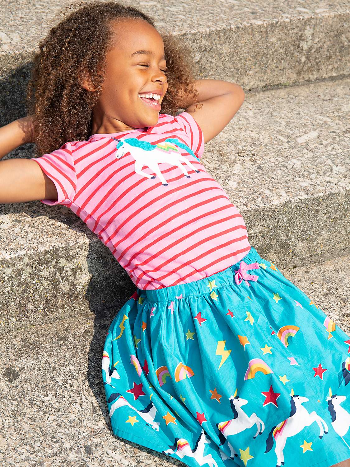 Buy Frugi Kids' Twirly Dream Skirt, Camper Blue Online at johnlewis.com