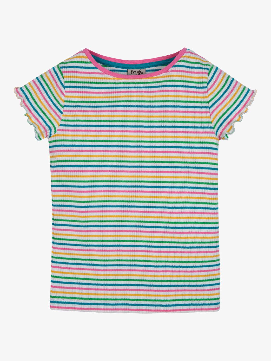 Frugi Kids' Lettuce Rib Breton Stripe T-Shirt, Multi at John Lewis ...