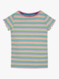 Frugi Kids' Lettuce Rib Breton Stripe T-Shirt, Multi
