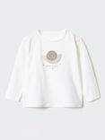 Mango Baby Snail Graphic T-Shirt, Natural White