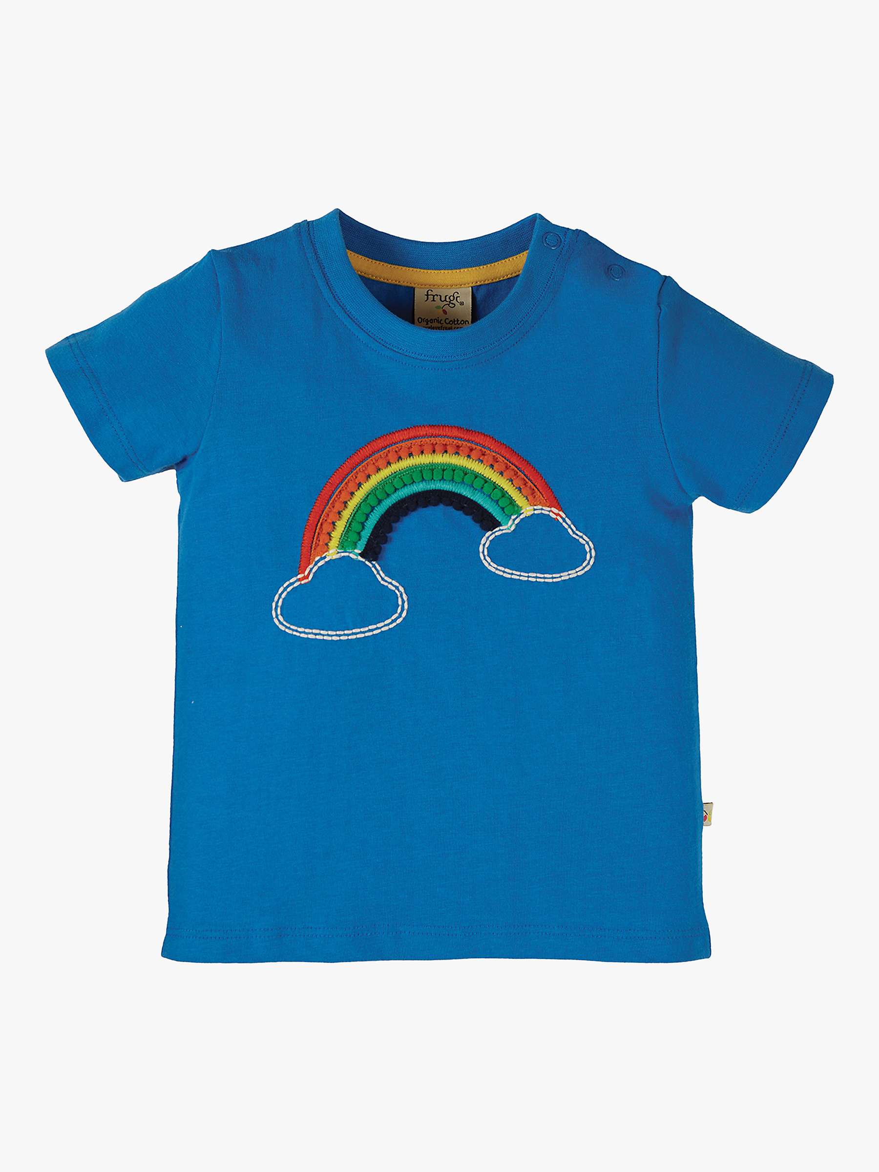 Buy Frugi  Kids' Avery Rainbow Applique T-Shirt, Cobalt/Multi Online at johnlewis.com