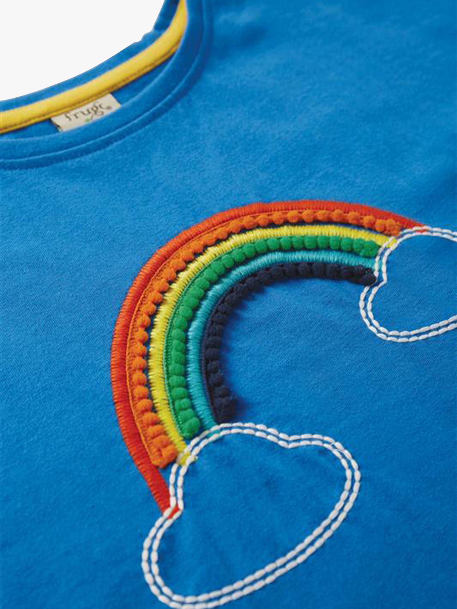 Frugi  Kids' Avery Rainbow Applique T-Shirt, Cobalt/Multi, 0-3 months