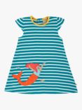 Frugi Kids' Gianna Dress, Blue Breton/Mermaid