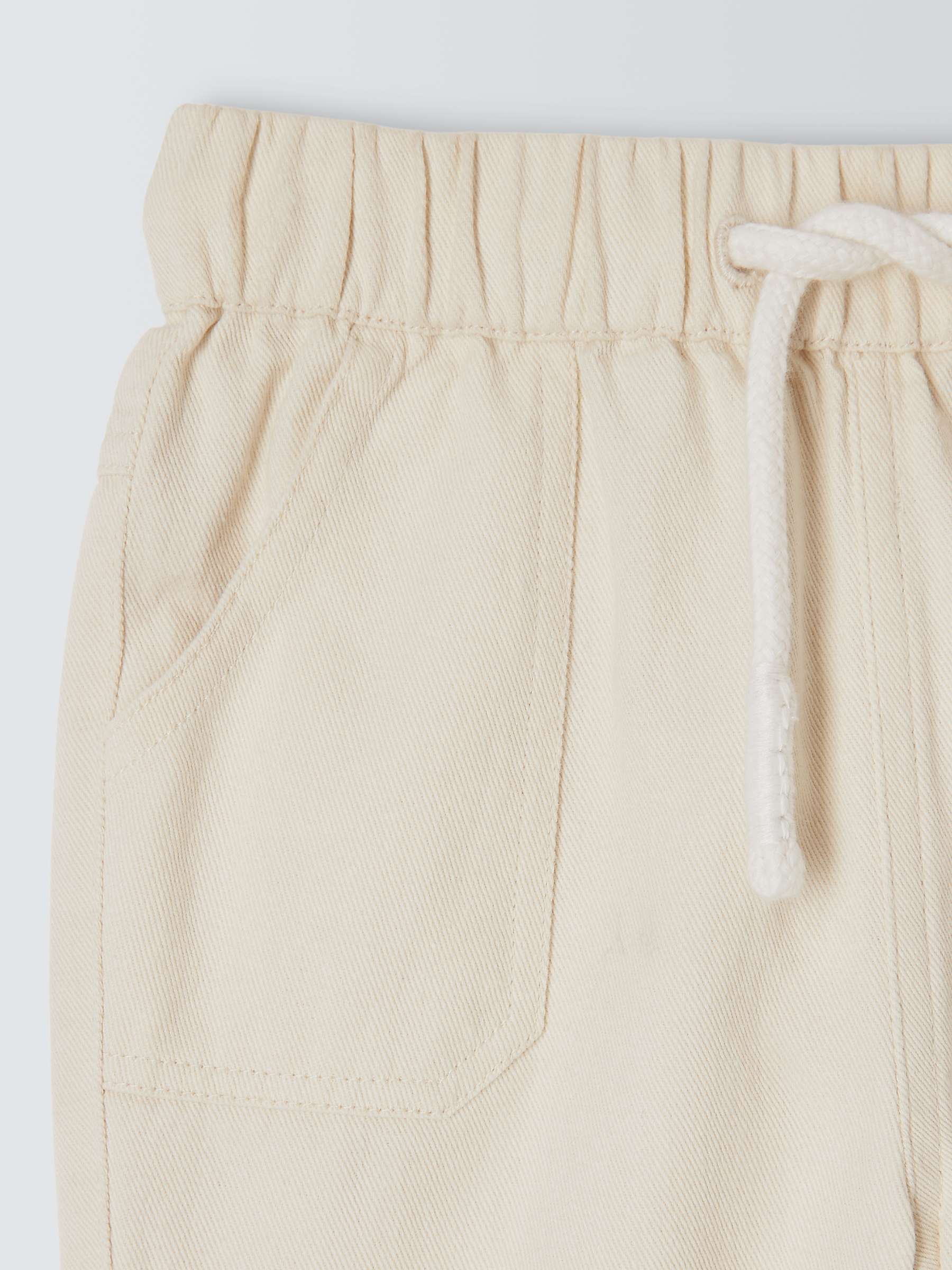 Buy John Lewis Baby Drawstring Trousers, Cream Online at johnlewis.com