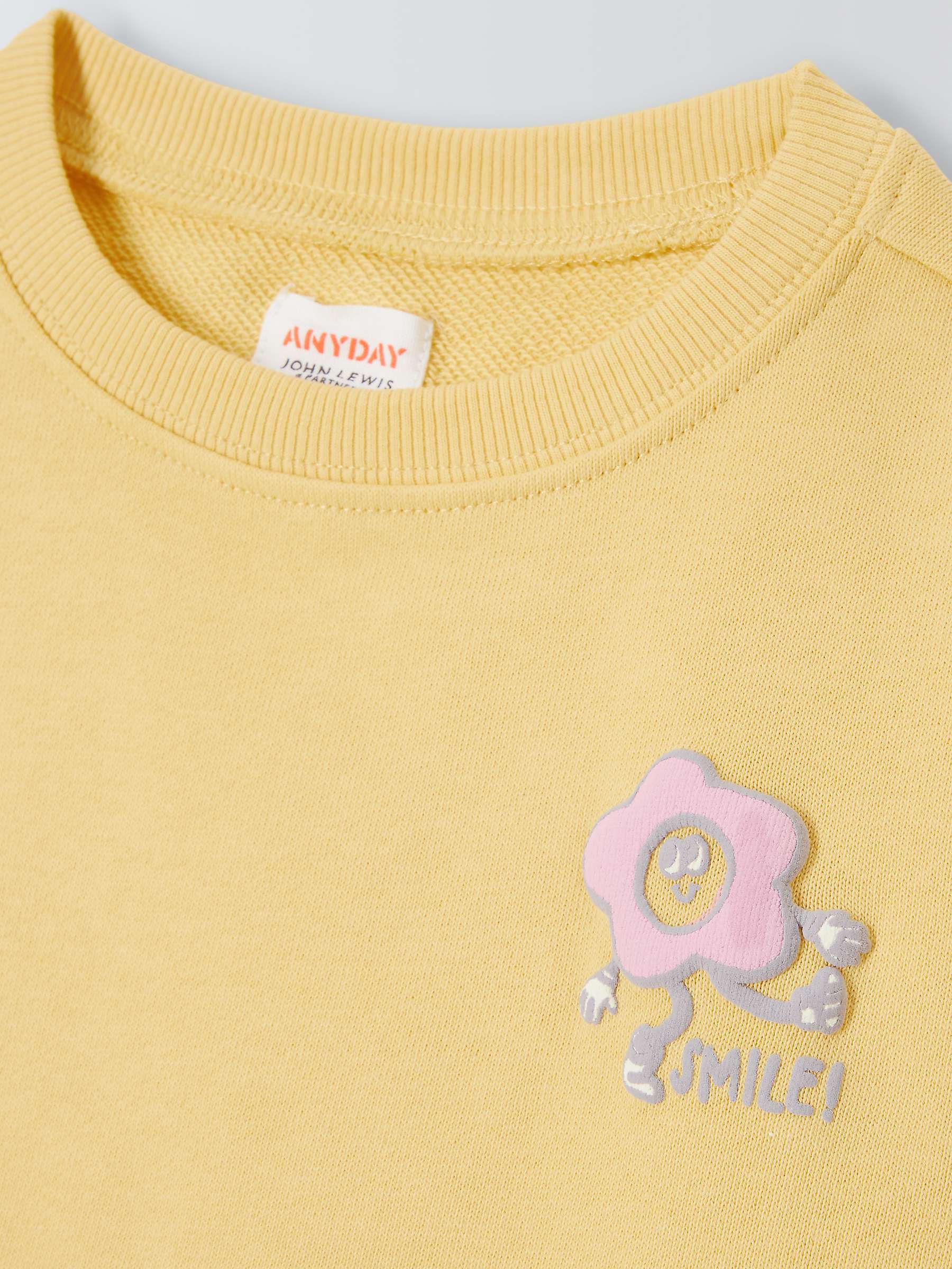 Buy John Lewis ANYDAY Baby Smile Motif Sweatshirt & Jogger Set, Yellow Online at johnlewis.com