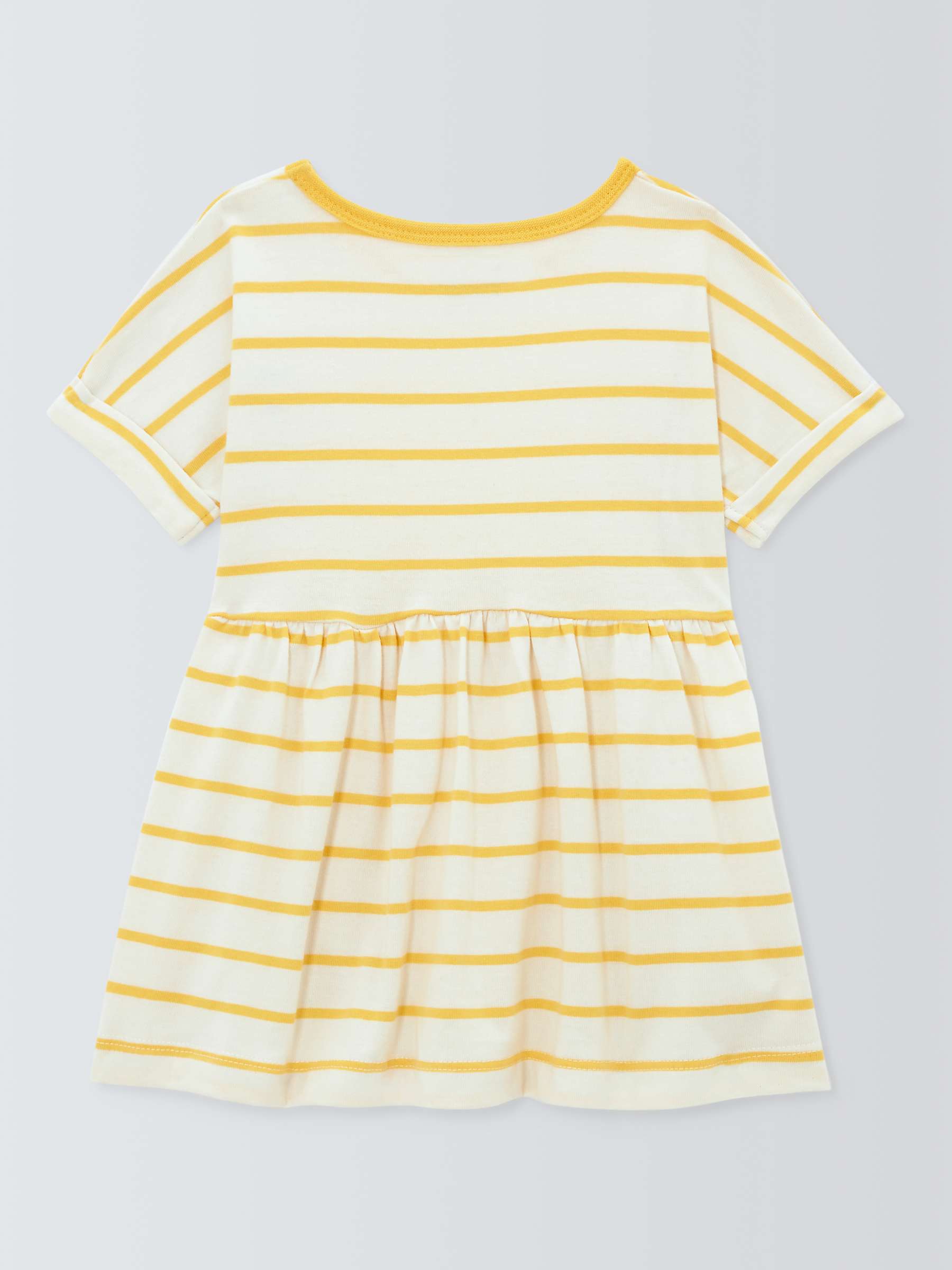 Buy John Lewis Baby Cotton Stripe Dress, Yellow Online at johnlewis.com