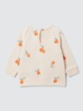 John Lewis Baby Oranges Print Sweatshirt, Neutrals/Orange