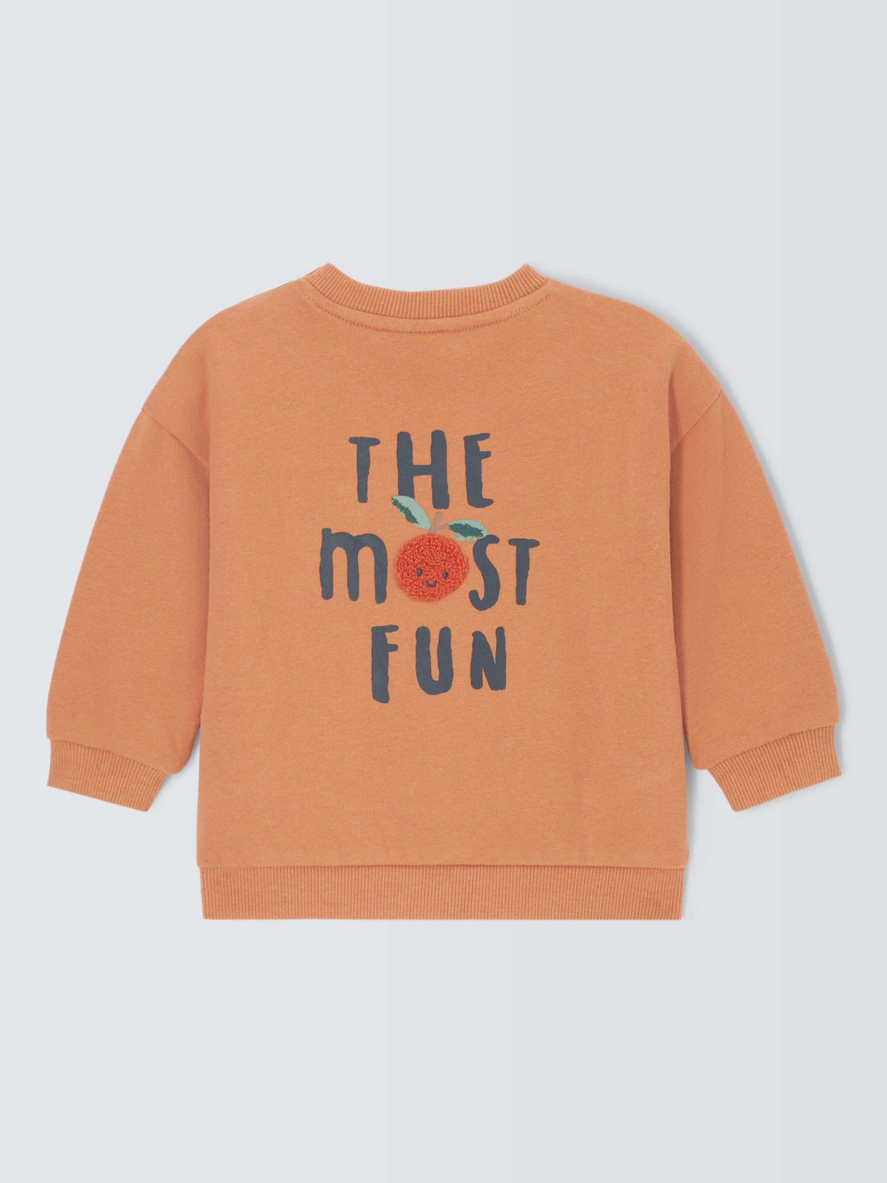 Buy John Lewis Baby Oranges Most Fun Sweatshirt, Multi Online at johnlewis.com