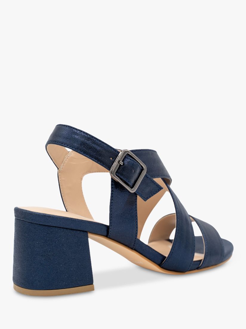 Paradox London Ida Block Heel Strappy Sandals, Navy at John Lewis ...