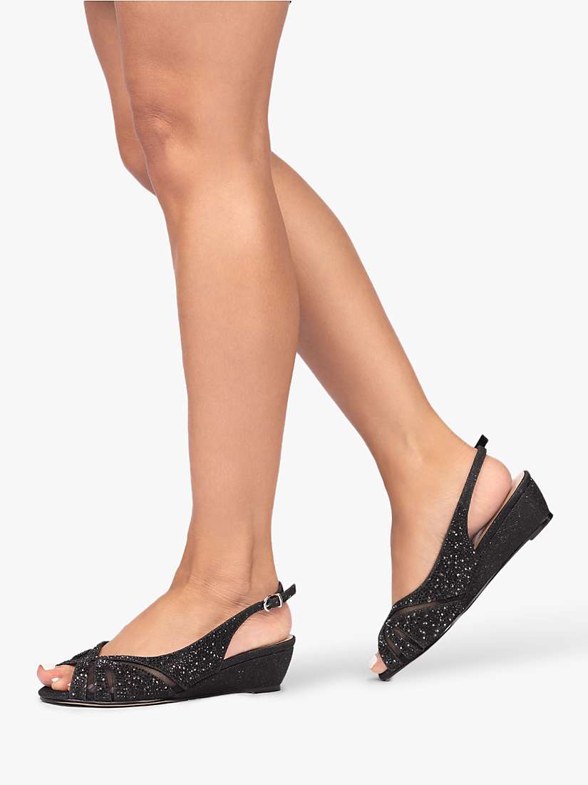 Buy Paradox London Jocelyn Wide Fit Sparkle Wedge Sandals Online at johnlewis.com