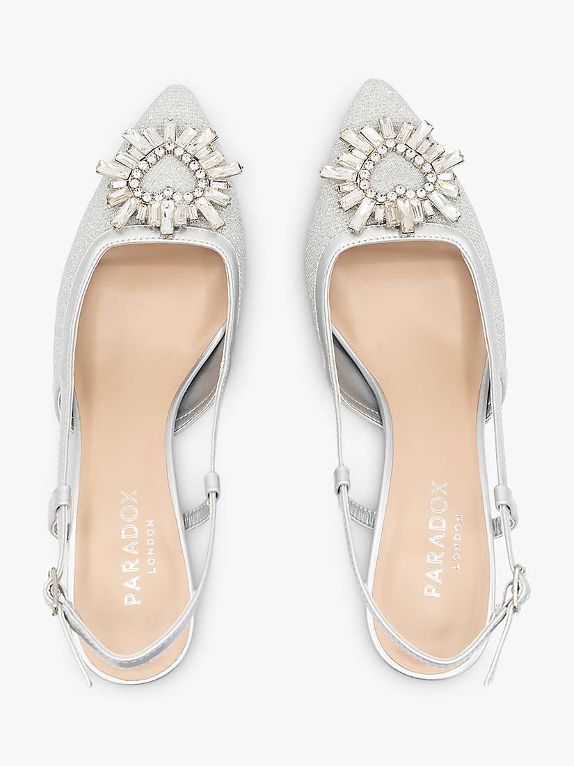 Buy Paradox London Catalina Shimmer Brooch Slingback Court Shoes Online at johnlewis.com