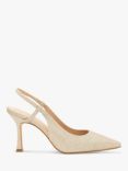 Paradox London Carli Shimmer Slingback Court Shoes, Champagne