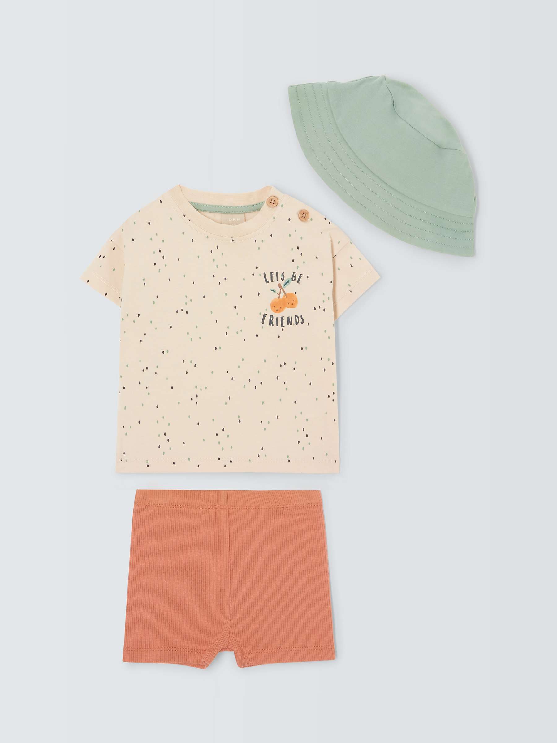 Buy John Lewis Baby Oranges Top, Shorts & Hat Set, Multi Online at johnlewis.com