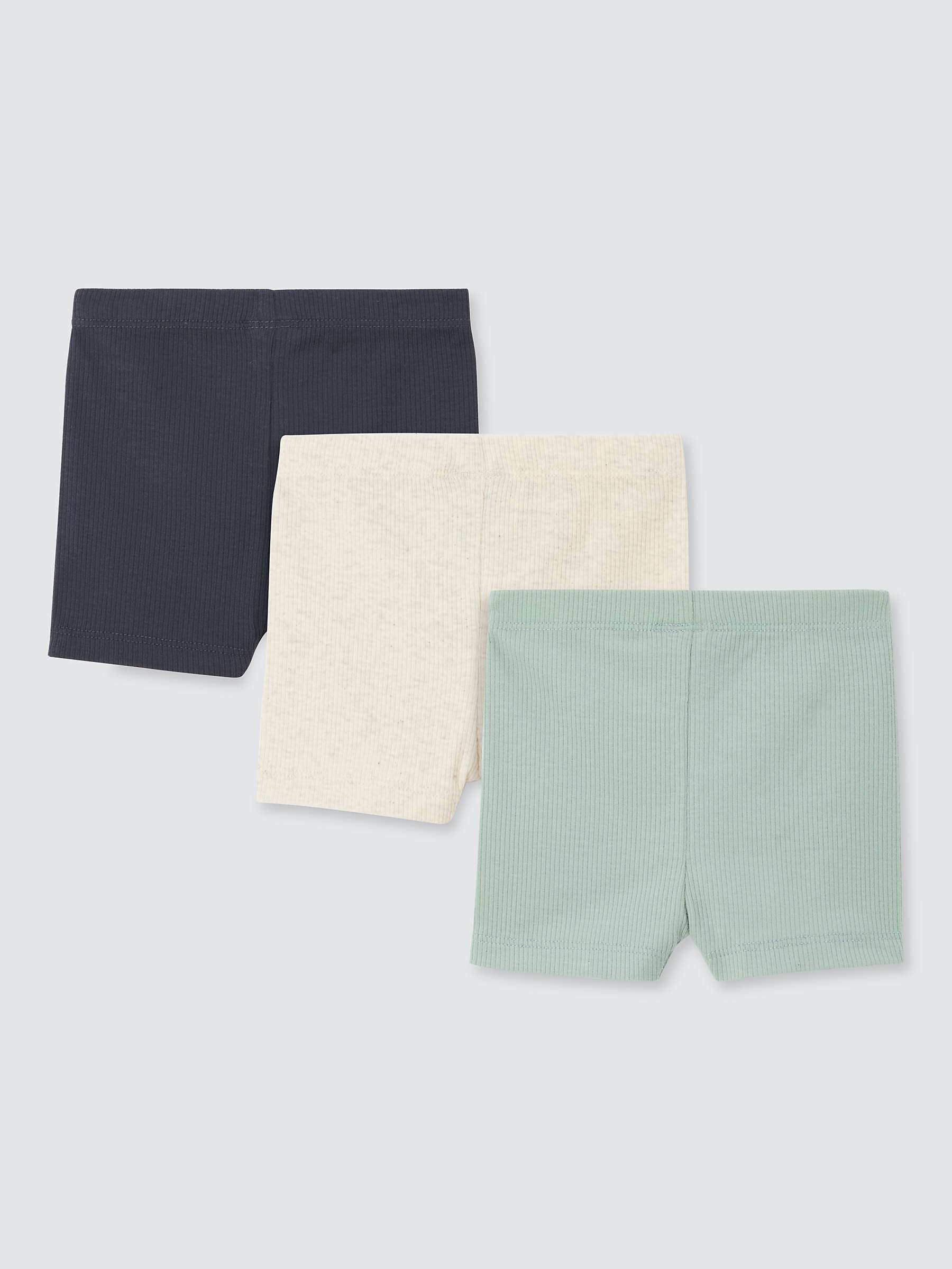 Buy John Lewis Baby Ribbed Cycling Shorts, Pack of 3, Neutrals/Multi Online at johnlewis.com