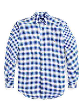 Polo Ralph Lauren Big & Tall Gingham Oxford Shirt, Blu/W Gingham