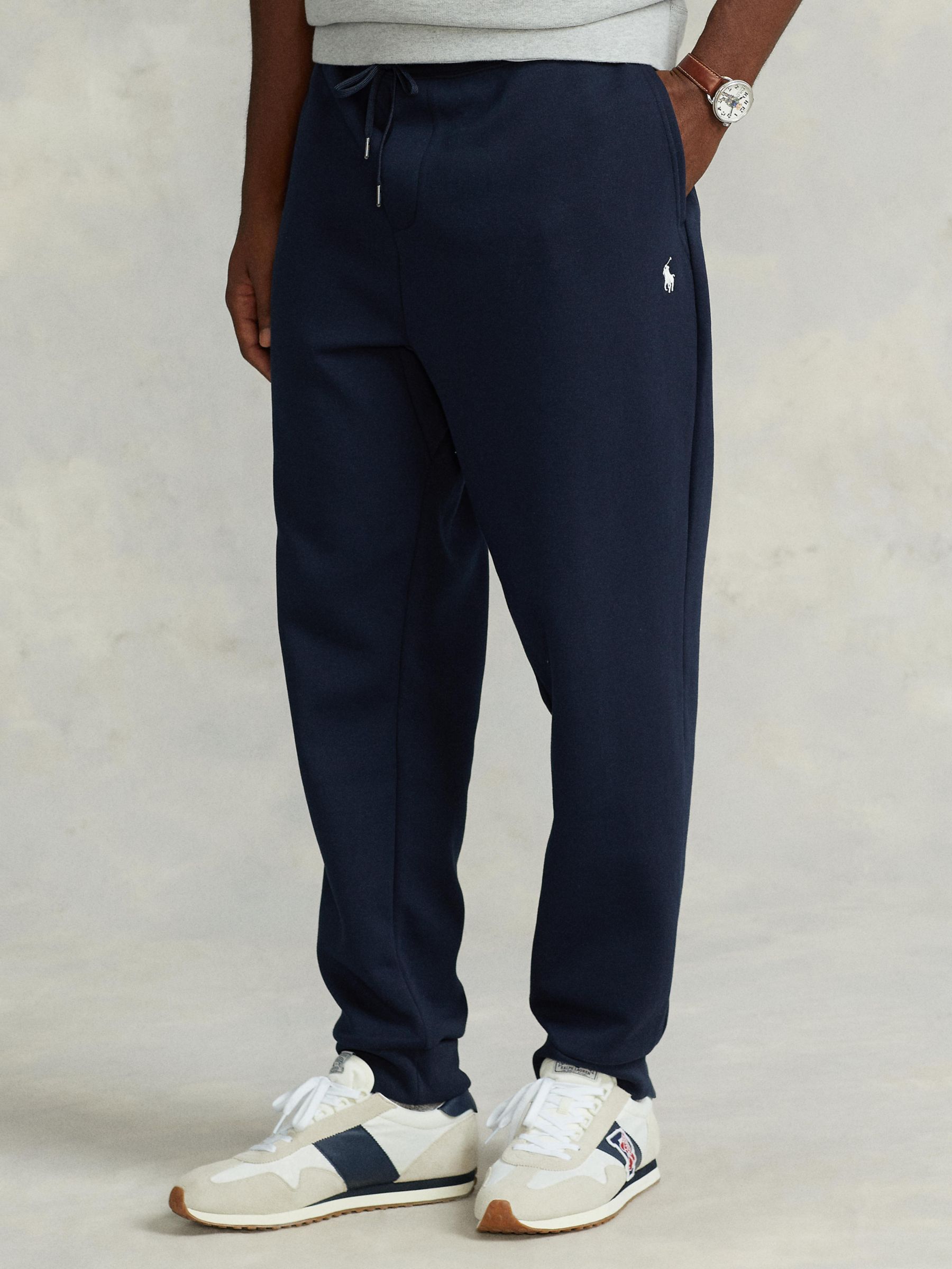 Polo Ralph Lauren Big & Tall Double Knit Joggers, Navy at John Lewis ...