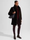 Hobbs Petite Ros Faux Fur Coat, Chocolate