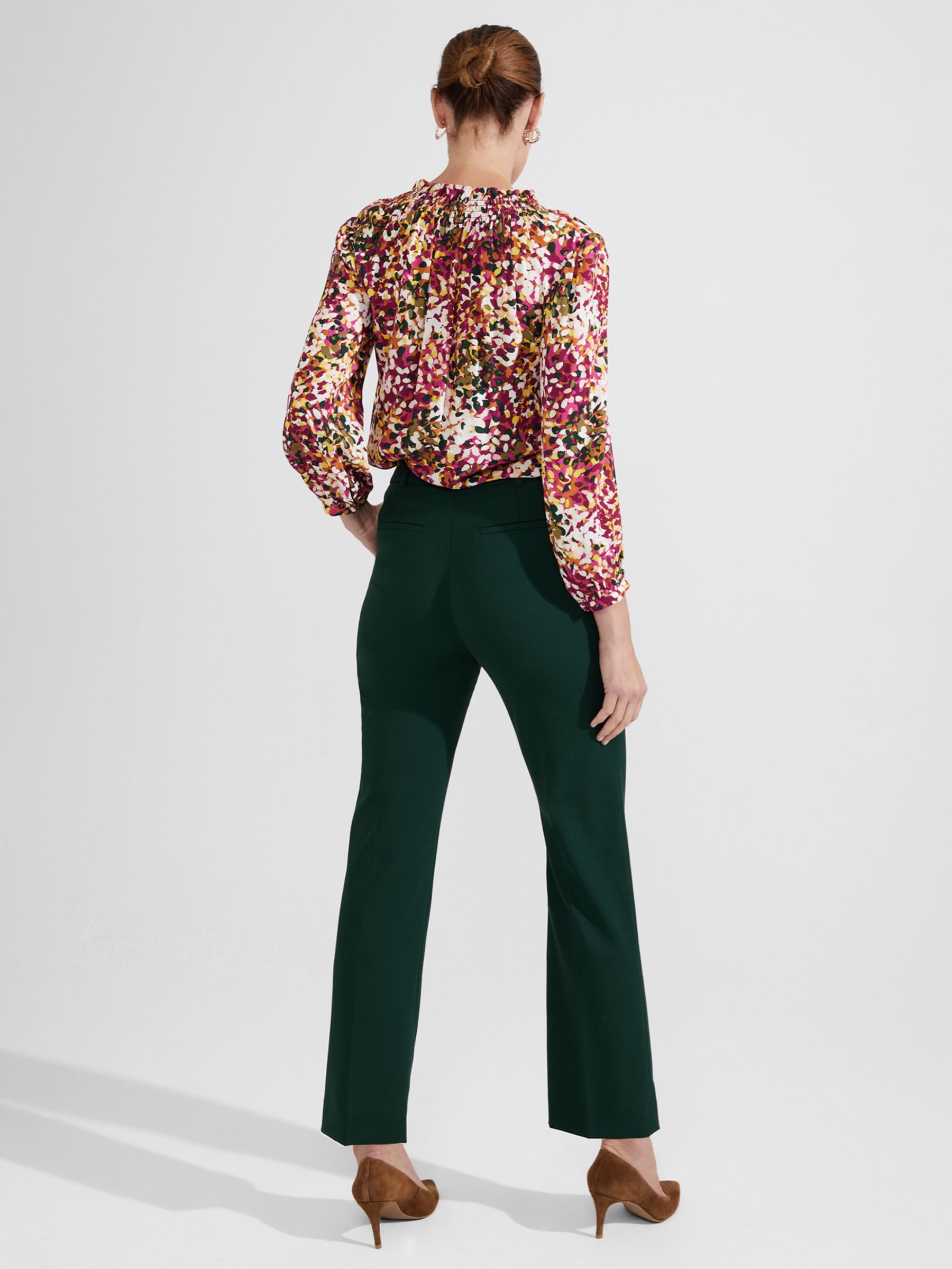 Hobbs Grace Straight Leg Trousers, Holly Green at John Lewis & Partners