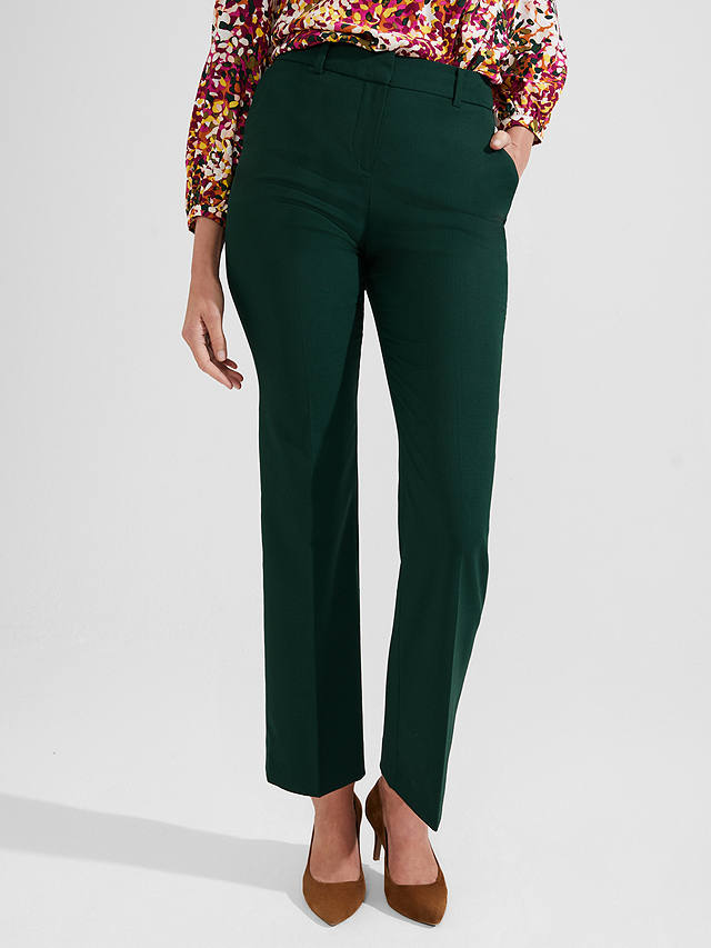 Hobbs Grace Straight Leg Trousers, Holly Green at John Lewis & Partners