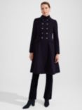 Hobbs Clarisse Wool and Cashmere Blend Coat, Navy, Navy