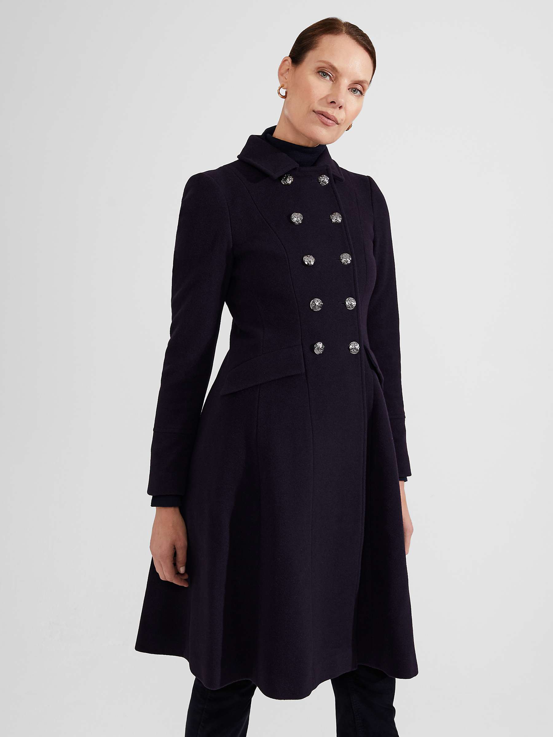 Buy Hobbs Clarisse Wool and Cashmere Blend Coat, Navy Online at johnlewis.com