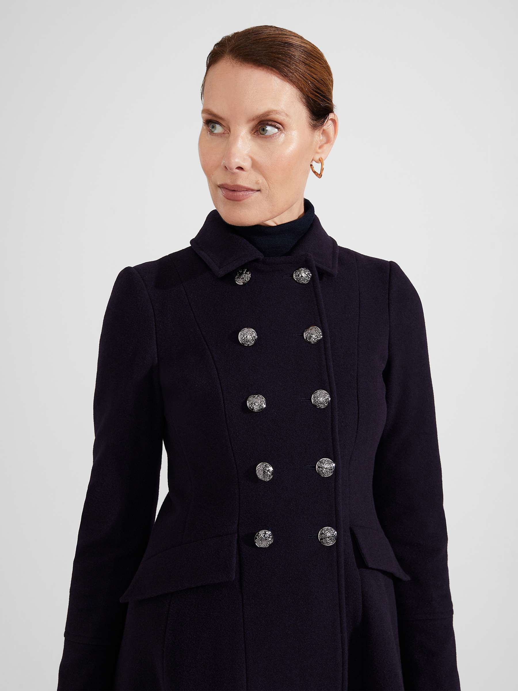 Buy Hobbs Clarisse Wool and Cashmere Blend Coat, Navy Online at johnlewis.com