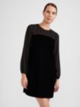 Hobbs Zariah Velvet Mini Dress, Black