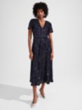 Hobbs Petite Tatiana Sequin Midi Dress, Midnight Navy