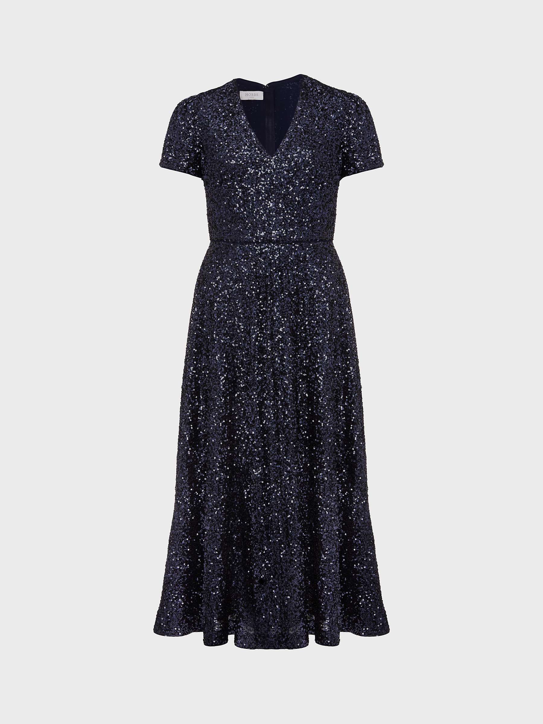 Buy Hobbs Petite Tatiana Sequin Midi Dress, Midnight Navy Online at johnlewis.com