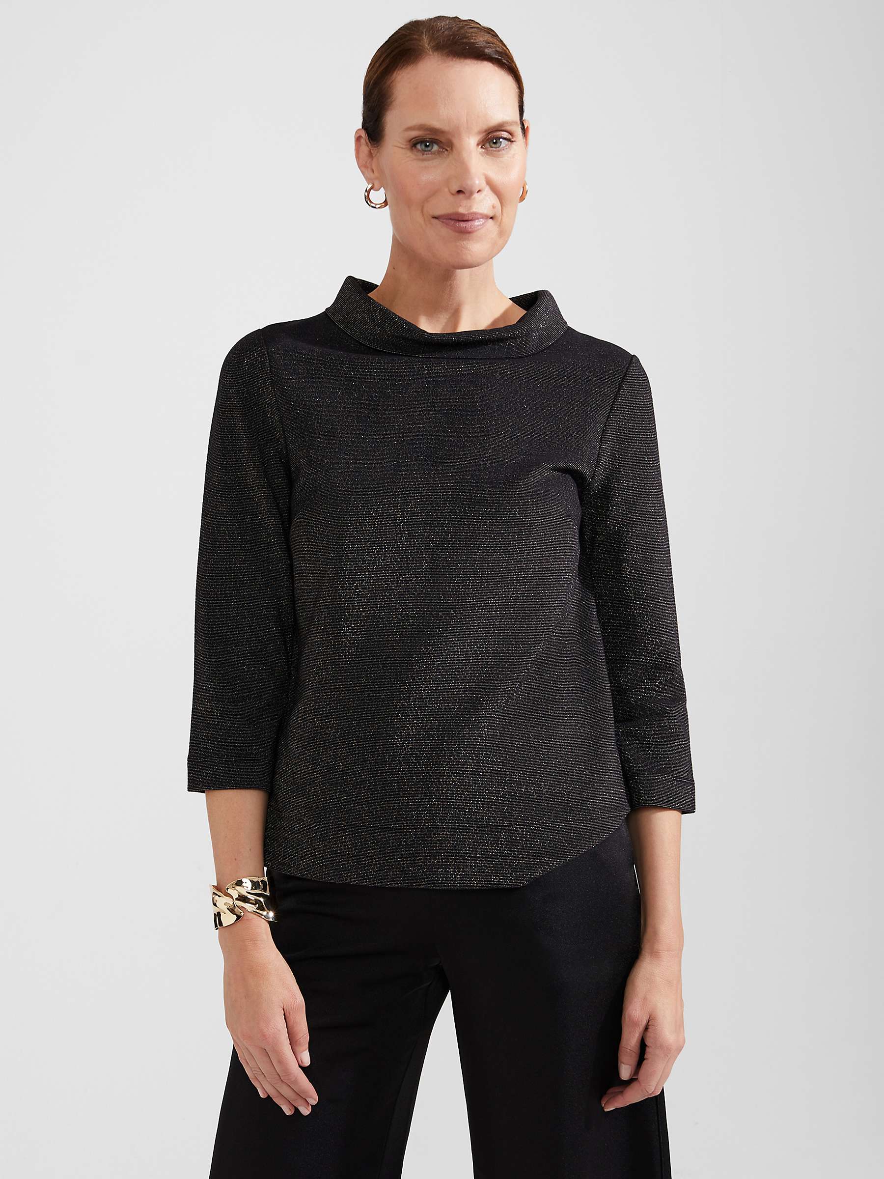 Buy Hobbs Betsy Sparkle Roll Neck Top Online at johnlewis.com