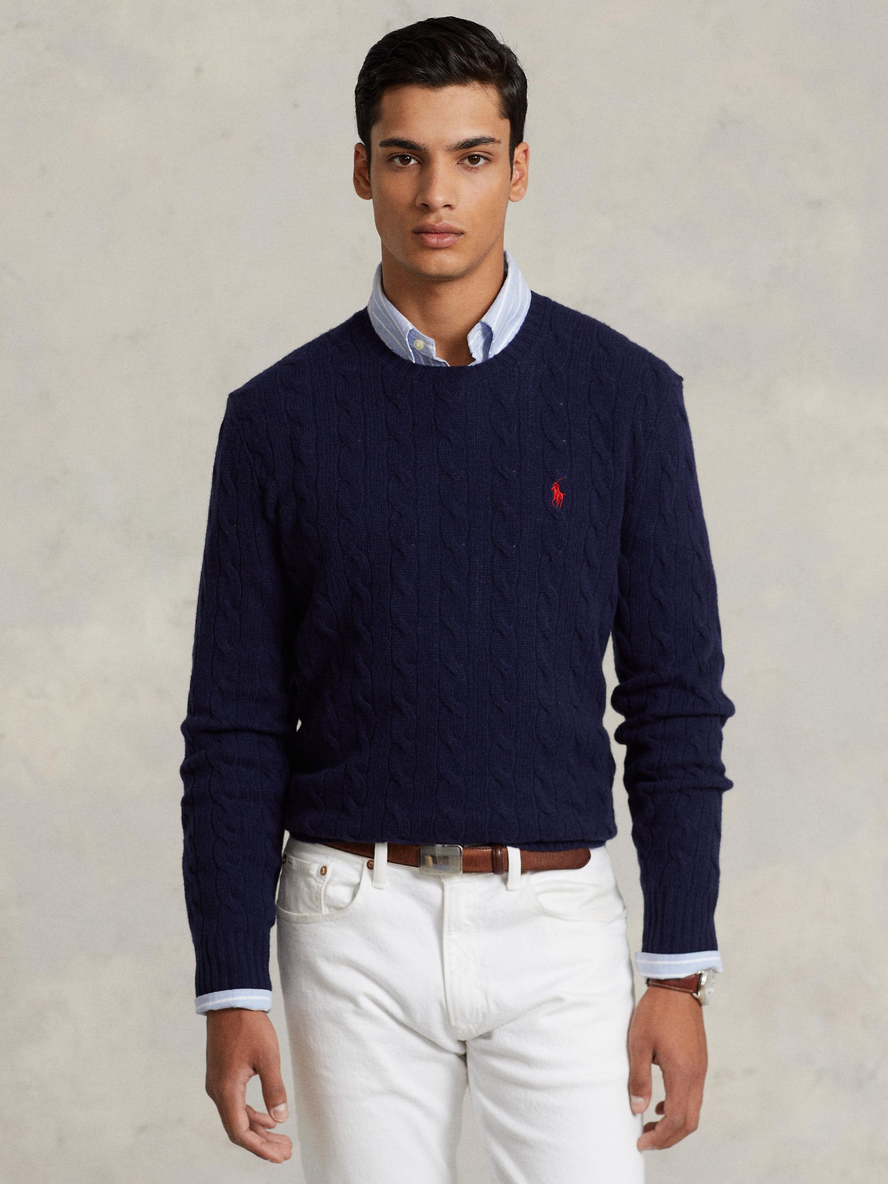Polo Ralph Lauren zip-up felted wool navy jumper - Blue