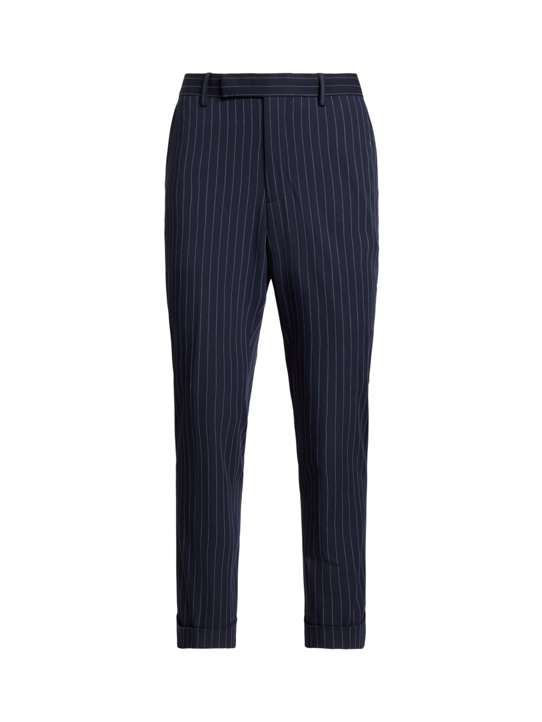 Ralph Lauren Polo Ralph Lauren Chester Tailored Fit Twill Suit Trousers, Navy/Grey, 36R