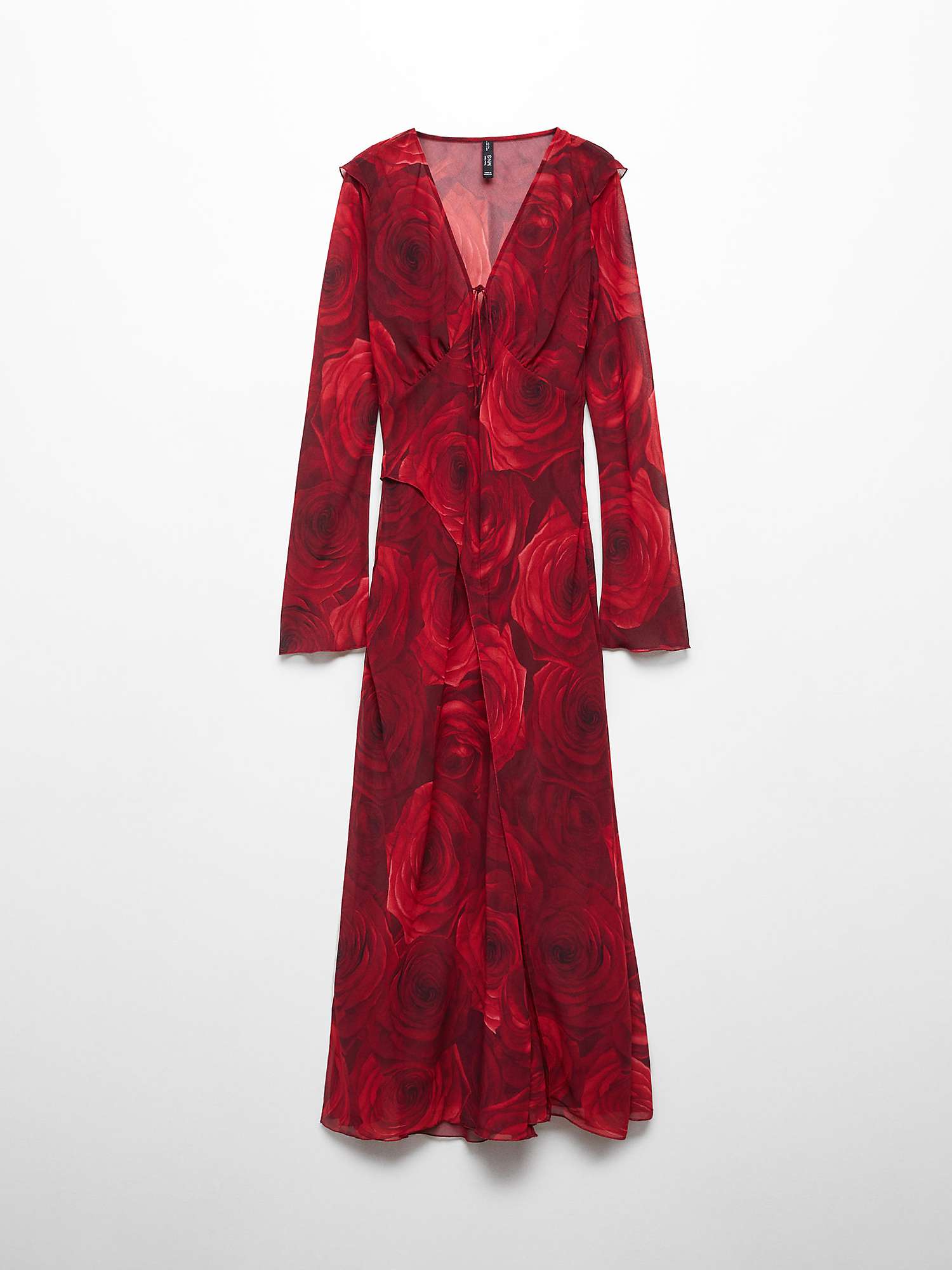 Buy Mango Graphic Rose Sheer Midi Dress, Red Online at johnlewis.com