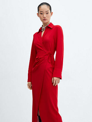 Mango Bilma Wrap Midi Dress, Red