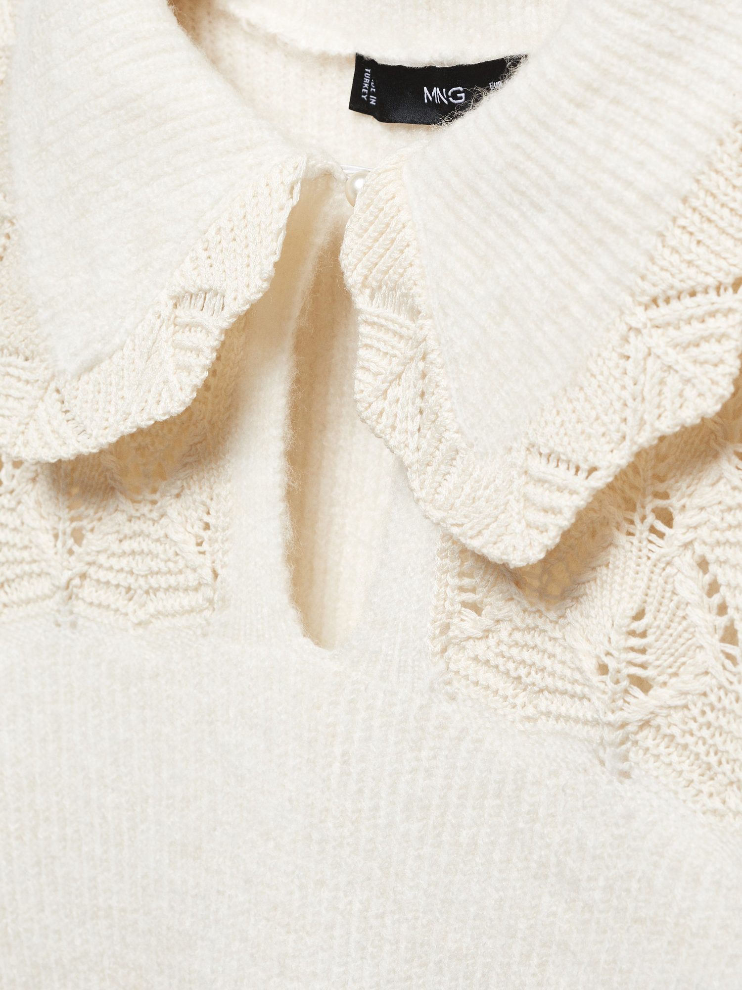 Mango Baby Doll Neck Sweater, Light Beige at John Lewis & Partners