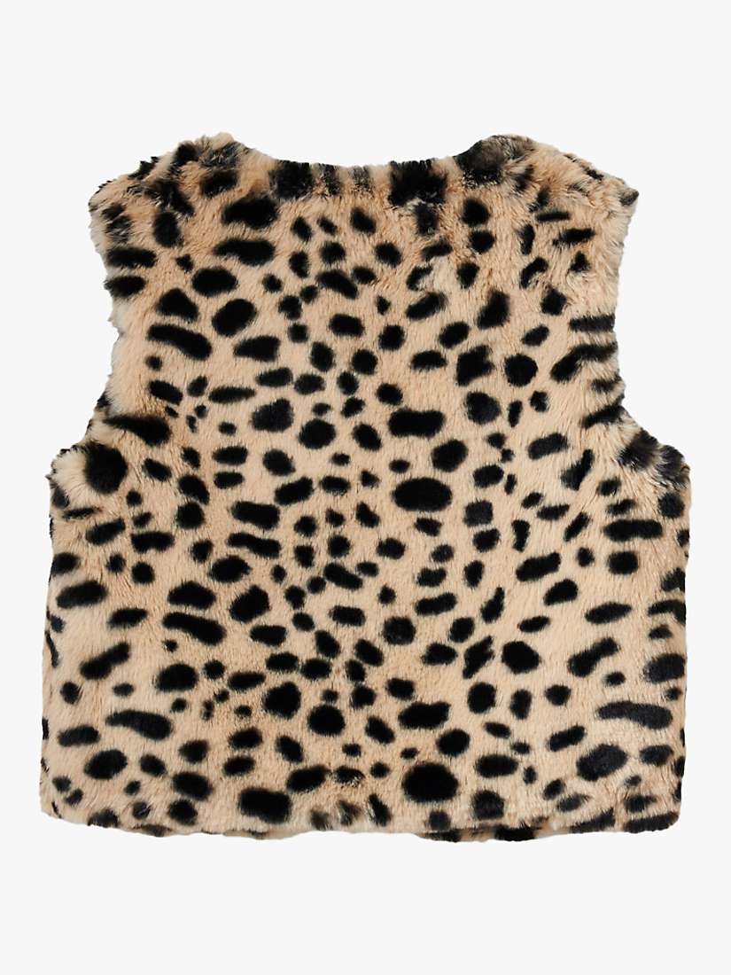 Buy Stych Kids' Faux Fur Leopard Gilet, Black/Multi Online at johnlewis.com