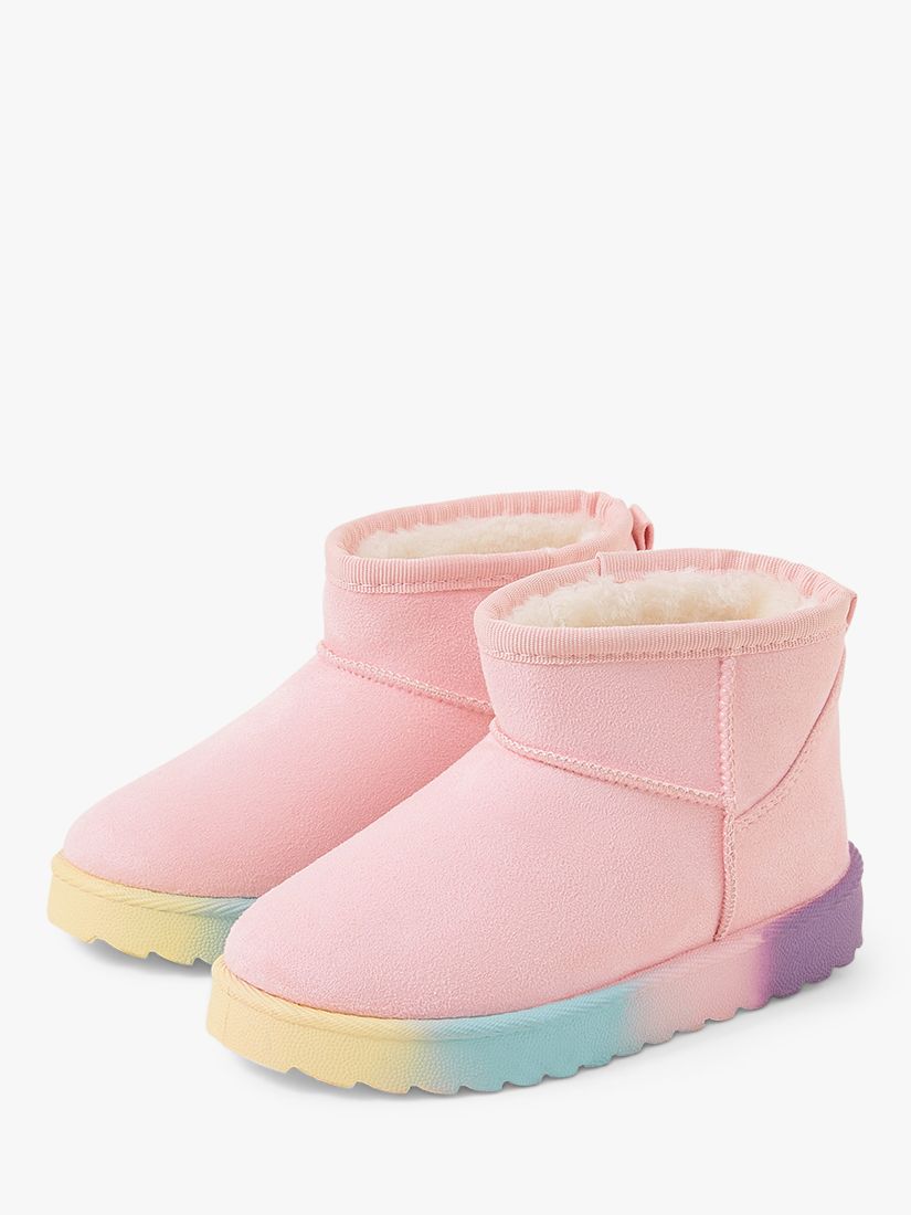 Angels by Accessorize Kids' Faux Suede Lined Boots, Pink, 7 Jnr