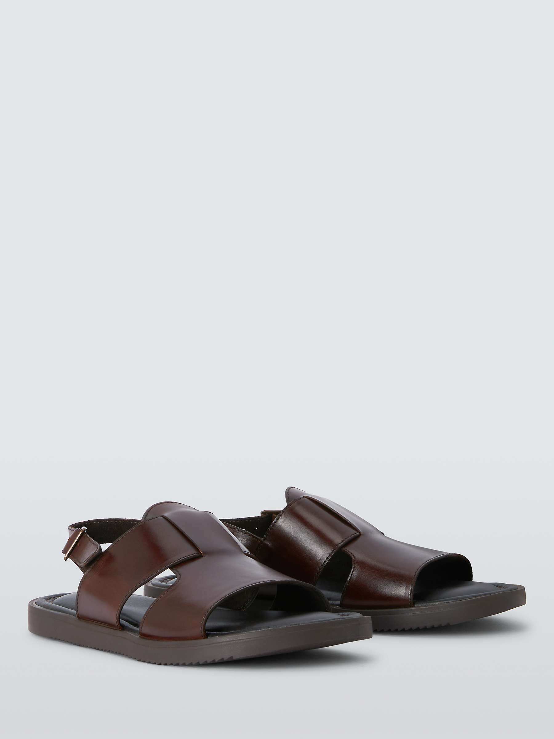 Buy John Lewis Leather Double Strap Sandals, Brown Online at johnlewis.com