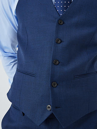 John Lewis Clarendon Wool Regular Suit Waistcoat, Royal Blue