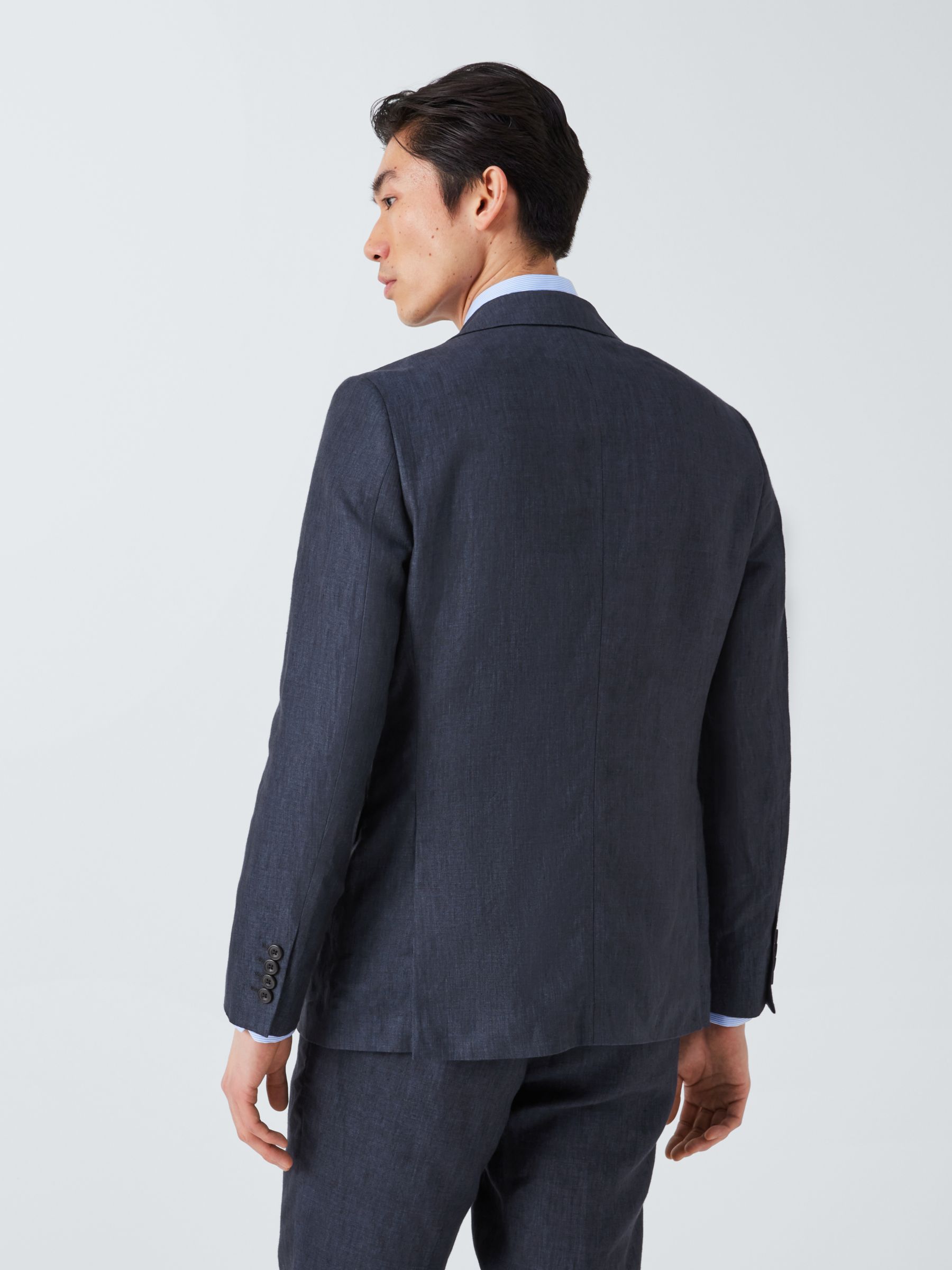 John Lewis Cambridge Linen Single Breasted Regular Fit Suit Jacket, Navy, 36R