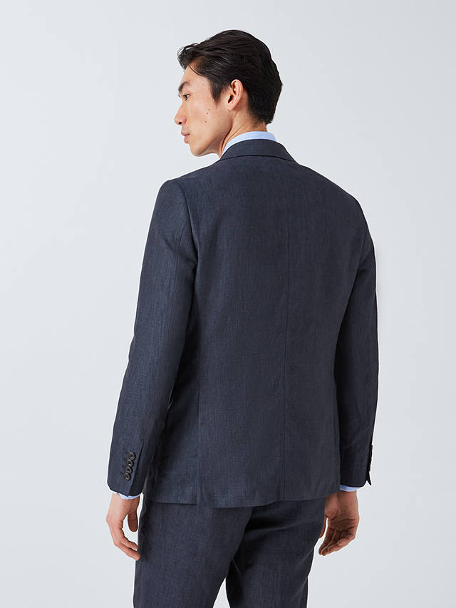John Lewis Cambridge Linen Single Breasted Regular Fit Suit Jacket, Navy