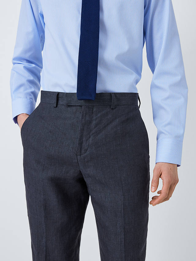 John Lewis Cambridge Linen Regular Fit Trousers, Navy