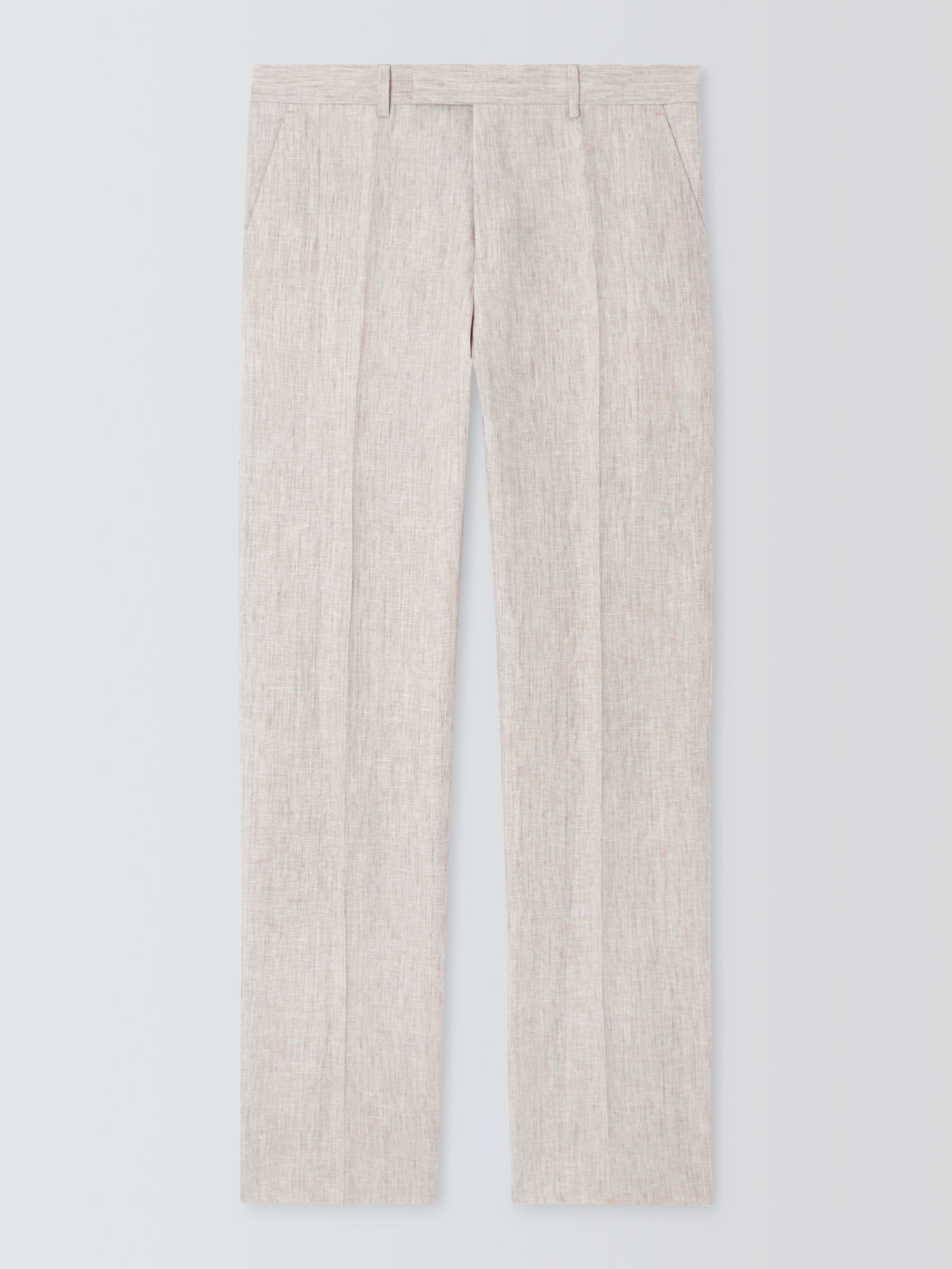 John Lewis Cambridge Linen Regular Fit Trousers, Stone, 30R